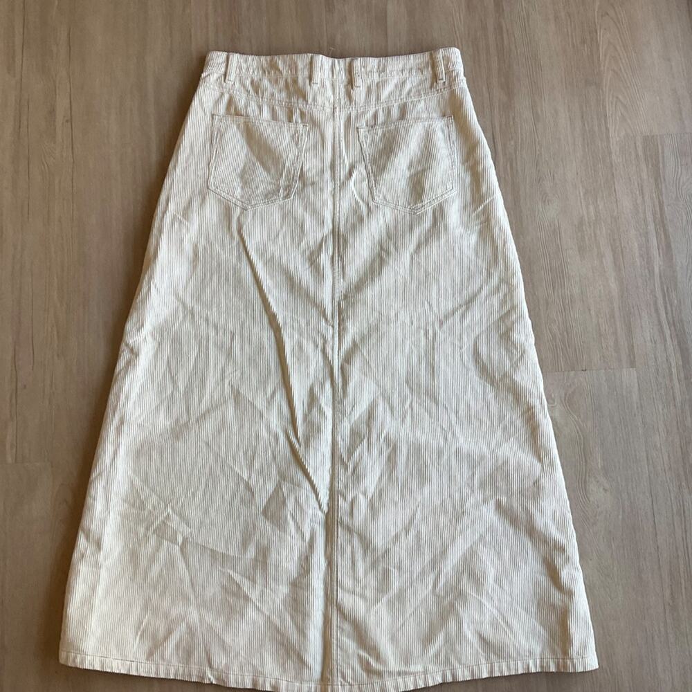 WE THE FREE COME AS YOU ARE CORDUROY MAXI SKIRT SIZE 12 MSRP $128.00 NWOT cream - Picture 11 of 15